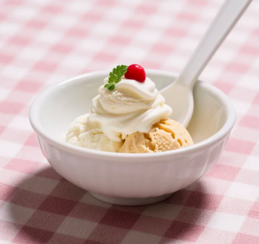 ice cream bowl and spoon