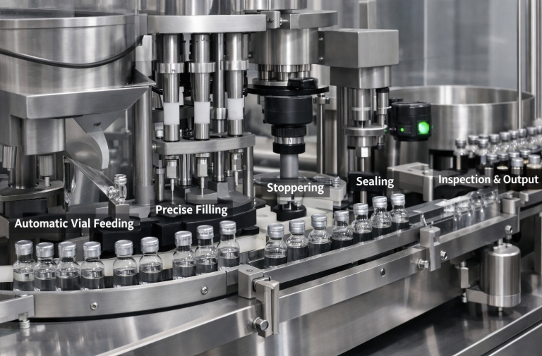 vial filling and sealing machine